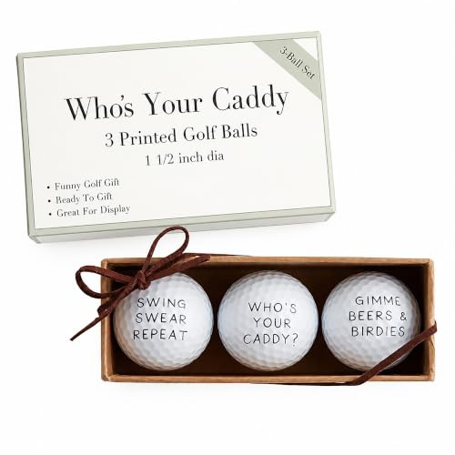 Mud Pie Men's Whos Your Caddy Golfball-Set, 3,8 cm Durchmesser