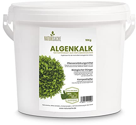 Natursache biologischer Algenkalk aus 100% Rotalge, 10kg I Reguliert Schädlinge auf natürliche Weise I Natur-Dünger für Buchsbäume & andere Pflanzen I Anleitung per E-Book