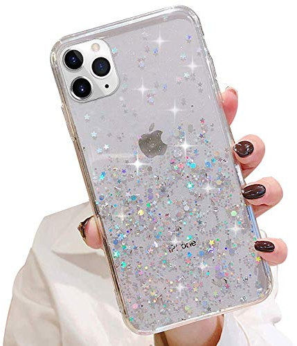 LCHULLE Design for iPhone 12 iPhone 12 Pro Glitter Case,Glitter Paillette Sparkle Bling Protective Case for Women Girls,Clear TPU Bumper Silicone Back Cover for iPhone 12 iPhone 12 Pro Cover,Clear