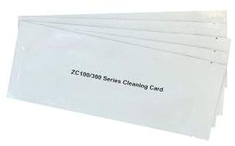ID Zone ID Card Printer Reinigungsset, 5 Stück, Schwarz, Weiß, DC105999-311, Papierreinigungskarten für Zebra ZC100, ZC100 LT, ZC300, ZC350, ZC350 LT