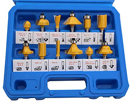DashHound Hartmetall-Fräser-Bits-Set 12-teilig mit 1/4-Zoll-Schaft Holzfräser für Anfänger Heimwerker