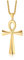 FLHEART Edelstahl Ankh Kreuz Halskette | ägyptische einfache Ankh Kreuz Anhänger Schlüssel des Lebens Symbol spirituellen Schmuck für ihn Ihr, mit Kette,18K Vergoldet