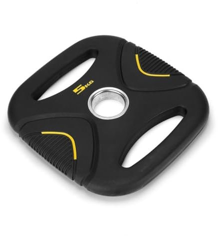 tuzhi Plates Barbell 2-Inch Olympic Grip Plate, Single, PU Barbell Home Rectangle Hand Holding Dumbbell Black 2.5kg, 5kg, 10kg, 15kg (Size : 5kg)