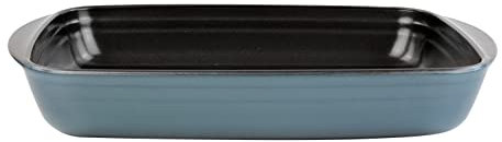 Vitrinor Plat rectangulaire en verre bleu avec antiadhésif 35 x 22 x 5 (2,6 l) pièce adaptée au four, au congélateur et au micro-ondes.