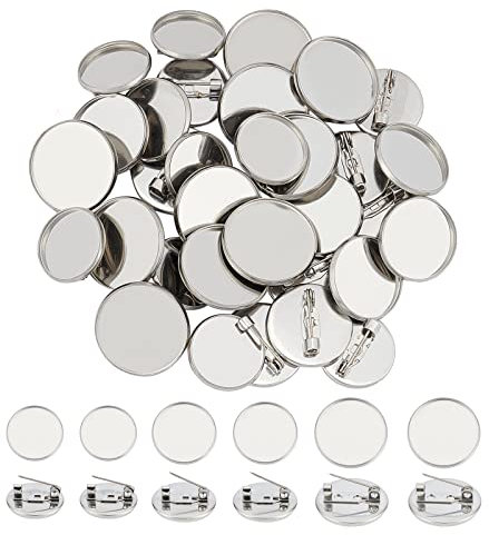 UNICRAFTALE 36pcs Broche Acier Inoxydable 16/18/20mm Broche Ronde Support Broche Badges Ronds Epingle Accessoires de Broche avec cabochons en Verre pour DIY Projets d'Artisanat Bijoux Badge Corsage