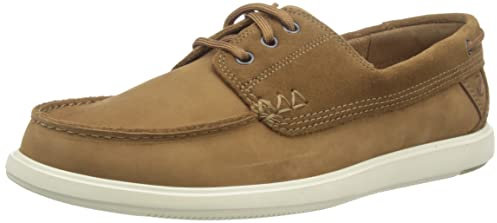 Clarks Bratton Boat, Scarpe da Barca Uomo, Nubuck Marrone Scuro, 42 EU