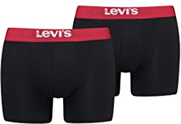 LEVIS Men's Boxer, Black/Red, XXL (Pack of 2)