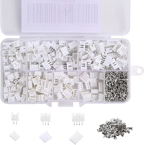 Harissess 450 Stück 2.0mm JST-PH-Anschluss Kit mit 2,0 mm Tonhöhe Buchsenleiste 2/3/4-poliger Gehäuse stecker Adapter stecker-Terminal-Kit