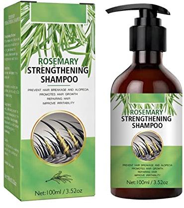 Hocossy Rosmarin Strenthing Shampoo, Shampoo zur Behandlung von Haarausfall zur Kontrolle von Schäden und Locken Fluffiges Rosmarin-Haarpflege-Shampoo 100ml