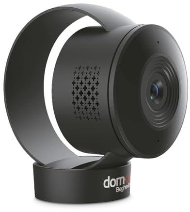 Beghelli - Webcam Full HD 1080p, Telecamera Wifi Interno, Controllo Remoto, 2MP, Orientabile, Visione Notturna, Sensore Movimento, App dom-e, Audio Superiore, Gruppo