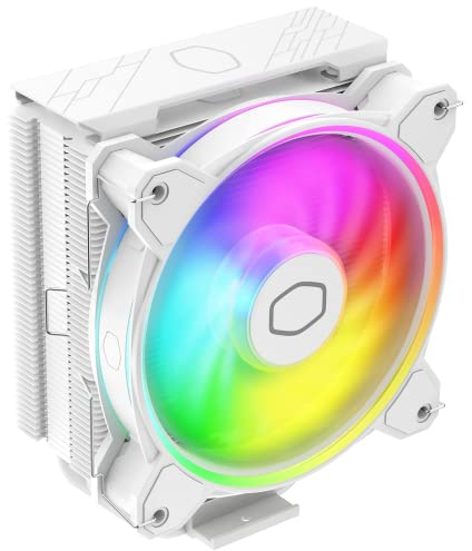 Cooler Master Hyper 212 Halo ARGB CPU Air Cooler – 120mm High Performance PWM Fan, 4 Copper Heat Pipes, Sleek Design Top Cover, Low Noise & Easy Installation, AMD AM5/AM4 & Intel LGA 1851/1700, White