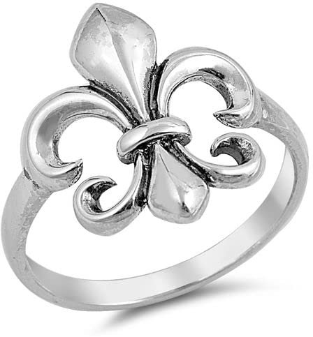 Joyara Bague Argent Fin 925/1000 Fleur de Lys