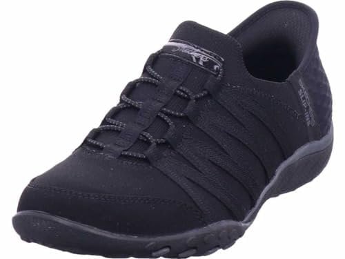 Skechers Damen Sneakers, Schwarzer Ripstop-Strick, 37.5 EU