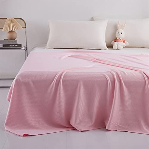 Heavyoff Bambusfaser Kühldecke, Selbstkühlend Sommerdecke mit Q-Max 0,43 Kühlfasern aus natürliche Bambus Tagesdecke Weiche Wohndecke für Kinder und Erwachsene Rosa, 150x200cm
