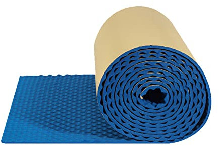 5 m Schallschutzschaummatte, Selbstklebende Schalldämmunterlage, leicht zu schneiden, schwer entflammbar, schallabsorbierende Wandpaneele (blau 2 cm)