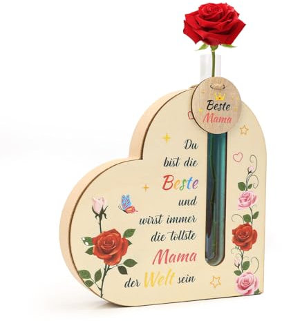 DATIFF Weihnachten Geschenke für Mama Herz Aufsteller für Mama Weihnachtsgeschenke Beste Mama Geschenk Herz Holzschild für Mutter Geburtstagsgeschenke Kreative Geburtstag Geschenk von Tochter Sohn