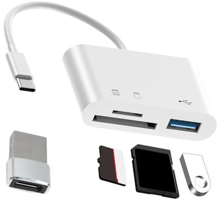 Lector de Tarjetas SD/Micro SD 6 en 1 - Adaptador USB C y USB A, Adaptador Tarjeta SD Compatible con Micro SD, SDXC, SDHC, MS, MMC, MSXC, para Teléfonos Móviles, Windows, Mac OS, Linux, ChromeOS
