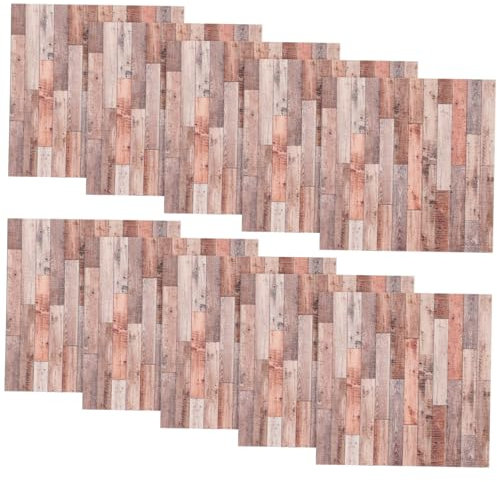 BESTonZON 10stücke Selbstklebende Fliesenaufkleber Mit Holzmaserung Imitation Fliesen Dekoration Für Küche Bad Wohnzimmer Und Puppenhaus Vielseitige Und Bodenverkleidung