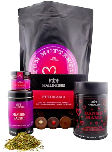 Hallingers Zum Muttertag XXL - Muttertagsgeschenk Wundertüte XXL Geschenkset Pralinen Tafel Schokolade Gewürze & Konfitüre (Bag) - Geschenkideen Weihnachten & Geschenke Adventskalender | Glückwunsch J