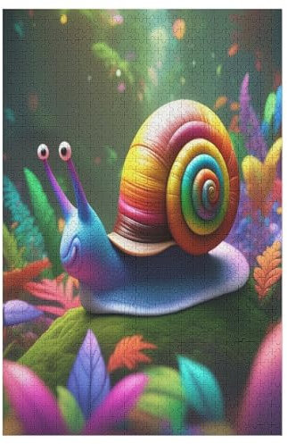 Puzzles Für Erwachsene 1000 Teiliges süße Schnecke Puzzles Für Erwachsene Holzbrettpuzzles Denksportaufgaben Für Erwachsene (78×53cm)