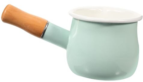 BRIGHTFUFU Olla Para Leche Esmaltada Multifunción 10 Cm, Cacerola Para Cocinar Alimentos Para Bebés, Olla Antiadherente Verde, Apta Para Calentar Leche y Preparar Papillas