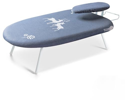 Planche à Repasser De Table avec Pieds Pliants, Planche à Repasser Extra Large avec Housse en Coton, Mini Planche à Repasser Portable pour La Couture, La Salle D'Artisanat, La Maison, Le Dortoir (Col