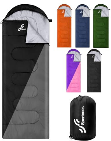 Sportneer Camping-Schlafsack für Kinder und Erwachsene, leicht, kompakt, für Sommer, warmes Wetter, Camping, Rucksackreisen, Ausrüstung, Reisen, Outdoor