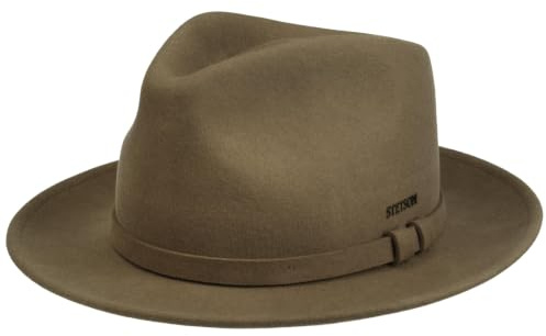 Stetson Soft Felt Filzhut Fedorahut Wollhut UV-Schutz Herren Sommer braun L (58-59 cm)