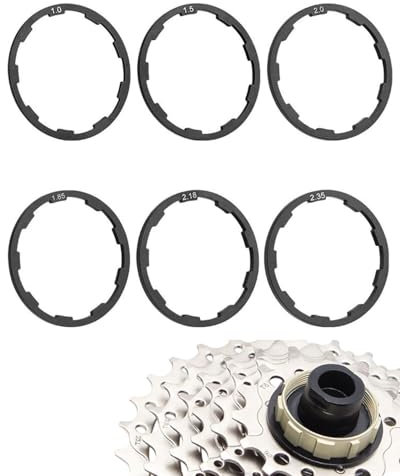 KGDUYC 6 Stück Innenlager Spacer - Fahrrad Schwungrad Unterlegscheibe Spacer Kassette Schwungrad Naben Spacer Fahrrad Tretlager Achse Dichtung für Rennrad Universelles Fahrrad