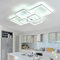 HIHIHOMY Modern LED Deckenleuchte Dimmbar mit Fernbedienung 6-Ring Wohnzimmer Deckenleuchte Geometrisches Design 78W 6630LM, Weiß Deckenlampe LED für Schlafzimmer, Küche, 3000-6500K Wohnzimmerlampe