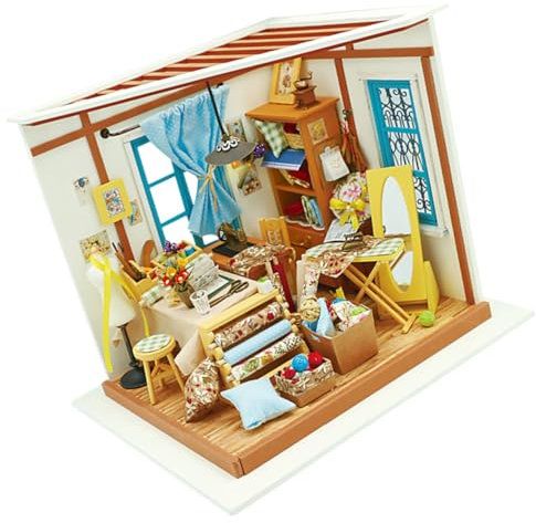 NESTINGHO 1Stk hölzernes Miniaturhausmodell Spielzeug für Kinder kinderspielzeug Mini-Hausmontage Miniatur-Heimmodell handgefertigtes Montage-heimwerkerhaus kreatives DIY-Hausspielzeug