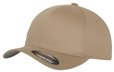 GIDUTEX Flexfit Unisex Wooly Combed Cap inkl. Schlüsselband graue Unterseite Baseball Cap Basecap (DE/NL/SE/PL, Alphanumerisch, L, XL, Khaki)