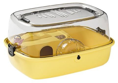 Hamsterhaus, lustiges und interaktives Hamsterhaus, tragbare Hamster-Transportbox, großer transparenter PP-Hamsterkäfig, DUNA HAMSTER Tierkäfig Lebensraum für Hamster, Mäuse und andere kleine