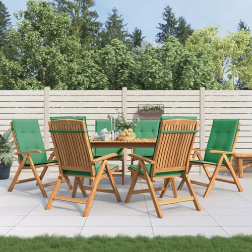 Sufrk Gartenstühle mit Kissen 6 STK. Massivholz Teak Sessel Holz TerrassenstüHle