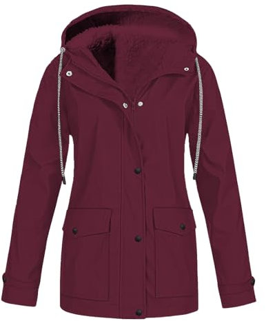 Generisch Manteau de pluie imperméable et respirant pour femme - Avec capuche - Léger et fin - Coupe-vent - Grandes tailles - Coupe-vent de vélo - Veste de pluie pour femme, Marque : Wein-a, XL