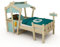 Wickey Kinderbett Crazy Comfy - Einzelbett, Spielbett für Kinder aus Massivholz mit Planendach - 90 x 200 cm - pastellblaue Plane
