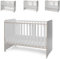 Lorelli Babybett Sweet Dream 124 x 68 x 95 cm Unterbettrahmen mit zwei Ebenen, Farben:grau