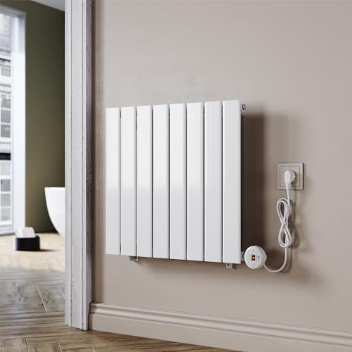 SUNXURY Badheizkörper Elektrischer Paneelheizkörper Weiß 600x604mm Mit Programmierbare Thermostate für Handtuchwärmer Handtuchheizkörper Elektrisch mit Timerfunktion und Temperaturregler