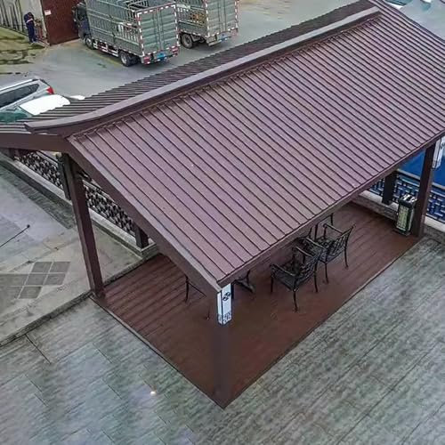 Elitix Awning Roof Insulated Panel with Polycarbonate Fill, Generic Corrugated Roofing Sheets for Pergola, Motorcycle Storage Sheds Hard Shell Cover(10pc,L 2.5m(8.2ft))