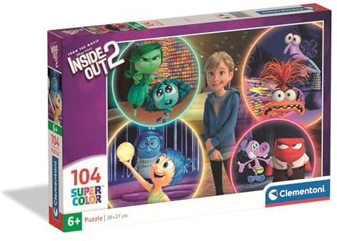 Clementoni Puzzle Inside Out 2 104 Stücke für Kindern 6-8 Jahre, Cartoon, Geschenk für Kinder, Puzzle für Kinder, Made in Italy, 25071