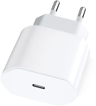 Cargador USB C 20W Carga Rápida PD 3.0, Cargador iPhone y Enchufe Compatible con iPhone 16/15/14/13/12/11 Pro MAX, SE, iPad, AirPods, Samsung Galaxy y Dispositivos con Cable Tipo C