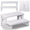 poolomio® Leiter Treppe für Spa & Whirlpool Weiß| 2-stufige Spaleiter aus PVC | 70 x 65 x 24 cm | rutschfeste Oberfläche, einfache Montage