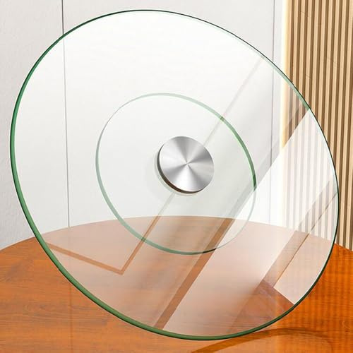GSKDZG Drehteller Aus Gehärtetem Glas Lazy Susan 60cm 70cm 80cm 90cm 100cm Schwerlast Servierplatte Für Esstisch Drehplatte Großer Tischplatte Drehscheibe(70cm (28inch))