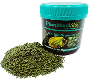 PlanktonVital Marine Granulat Premium Fischfutter 500 ml / 260g – Alleinfutter für Meerwasser Zierfische – Vitalität, Farbenpracht & klares Aquariumwasser – proteinreiches Aquariumfutter