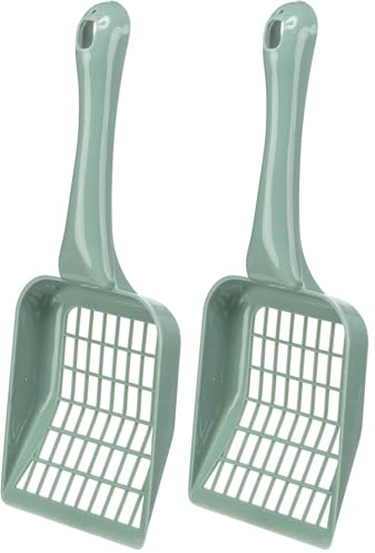 Trixie Medium Cat Litter Scoop - Quick Cleaning, Recycled Plastic, Hanging Hole - Grey (Pack of 2)