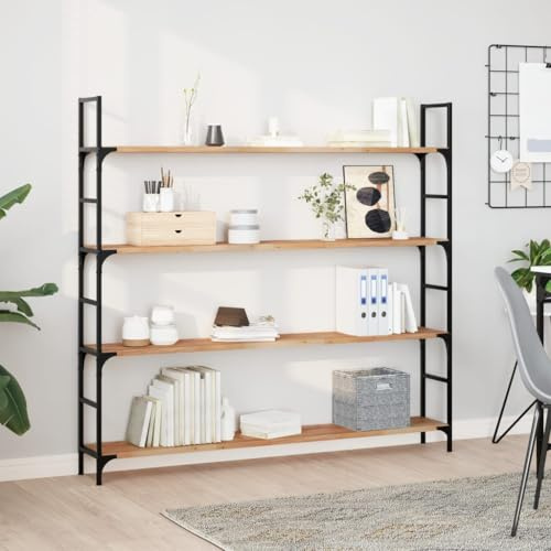 XHNIFBN Schweberegal 160x20 cm Massivholz Akazie geölt Modernes Wandboard rechteckig Robustes Regalbrett für Küche Bad Wohnzimmer & Schlafzimmer
