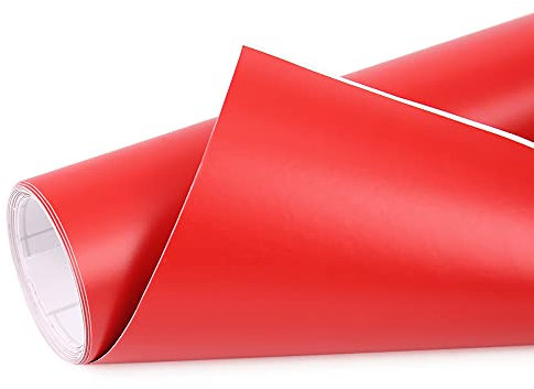 sourcing map Auto Folie Autofolie Aufkleber Universal Matt Rot Blasenfrei Selbstklebend Schutzfolie 152cm x 30cm