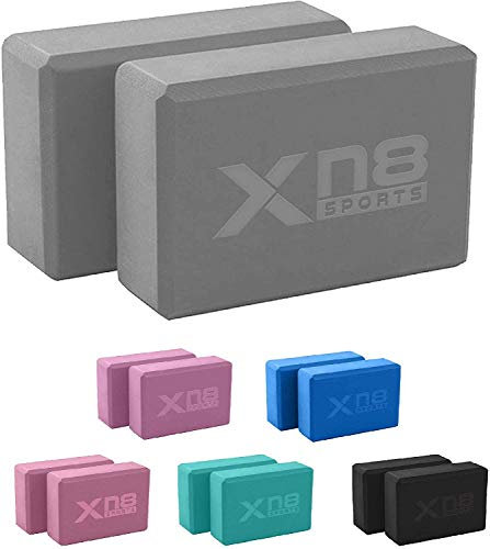 XN8 Yoga Block 2er Set Hochdichtem Eva-Schaum-YogaBlock Kork und Yoga Blöcke für Yoga oder Pilates Meditiation und Fitness Unterstützung- Balance für Anfänger und Fortgeschrittene