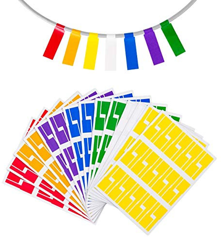 GWHOLE 420 Etiquetas Adhesivas Cables Etiqueta Autoadhesiva Impermeable, Marcador Etiqueta de Cables para Identificar Organizar Alambres - 7 Colores
