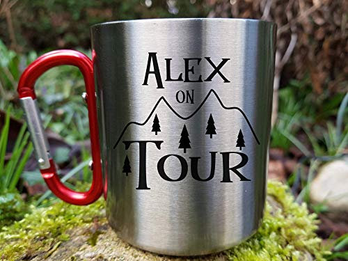 Edelstahl Tasse mit Namen, Outdoor Becher, Camping Geschenk, Trekking, Naturliebhaber, Klettern, Wandern Geschenk Personalisiert